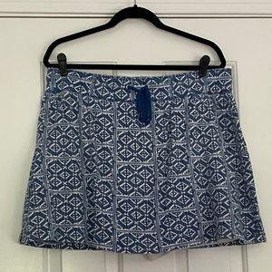 Blair Skort Tile Blue Patterned Size XL